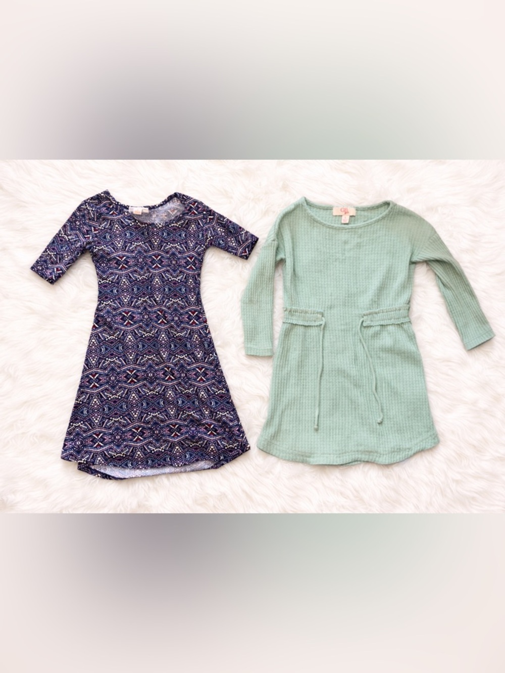Girls Size 4 Dress Bundle LuLaRoe + Mint Green Long Sleeve Dress